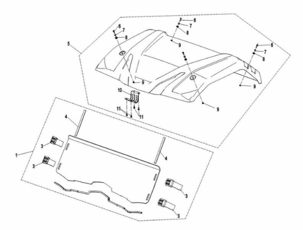 CF-MOTO UFORCE WINDSHIELD OEM:  7030-2605A0