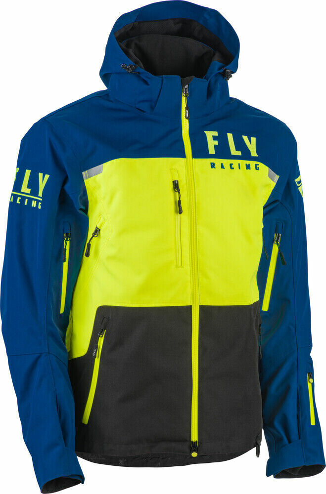 FLY RACING CARBON JACKET BLUE/HI-VIS/BLACK MD OEM: 470-4131M